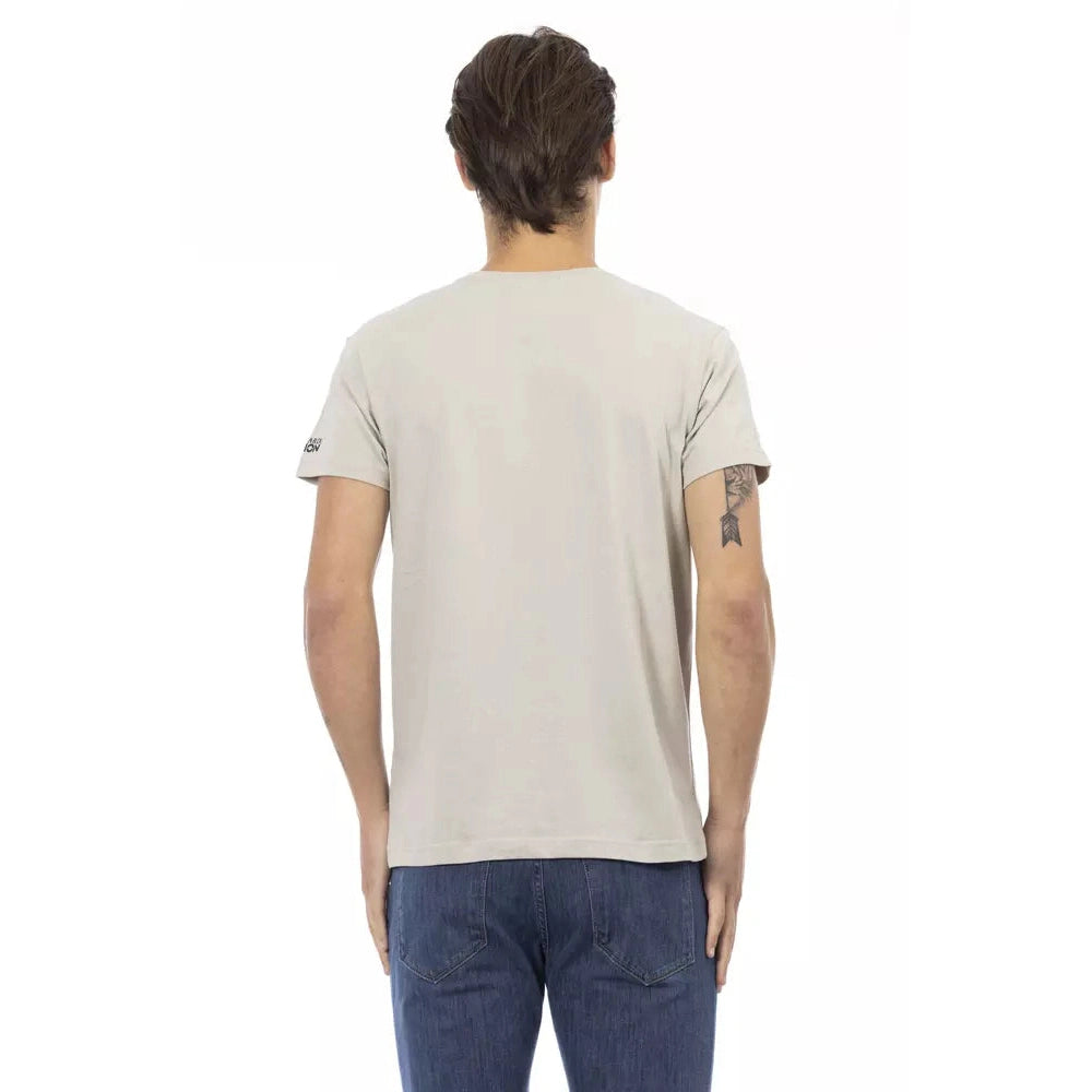 Beige Cotton Men T-Shirt