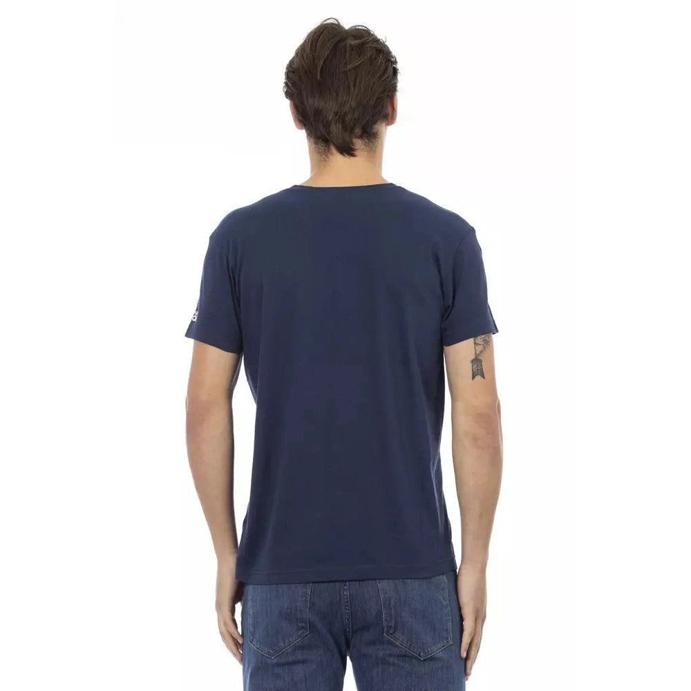 Blue Cotton Men T-Shirt