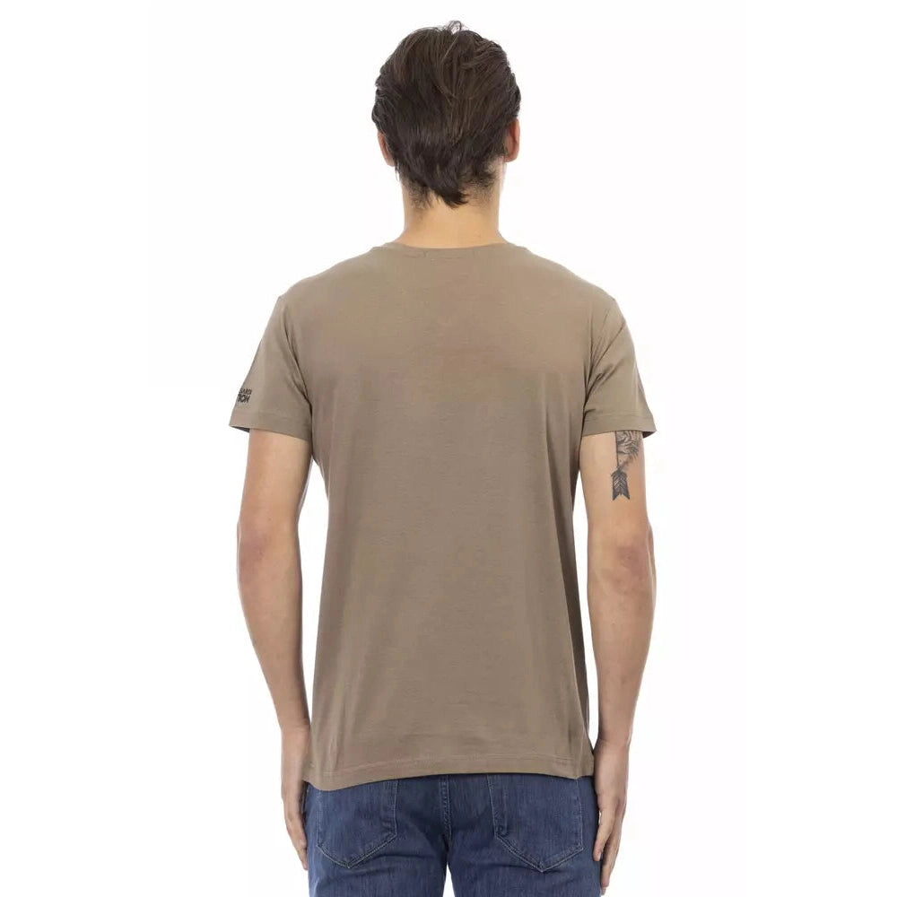 Brown Cotton Men T-Shirt