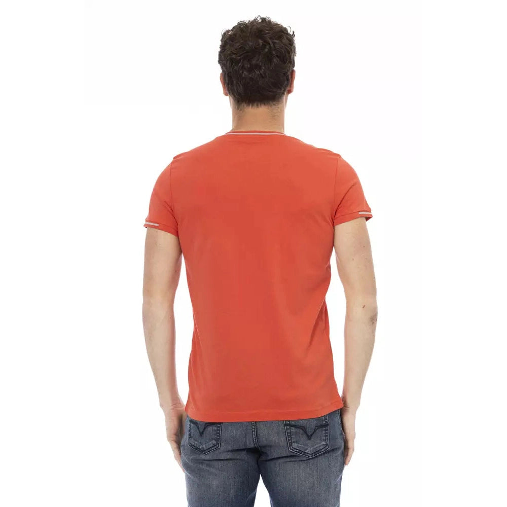 Orange Cotton Men T-Shirt