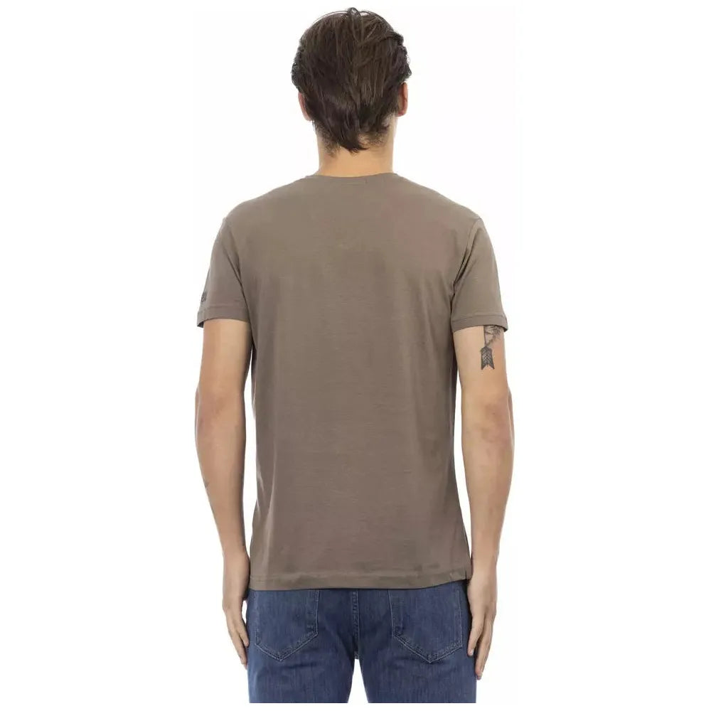 Brown Cotton Men T-Shirt