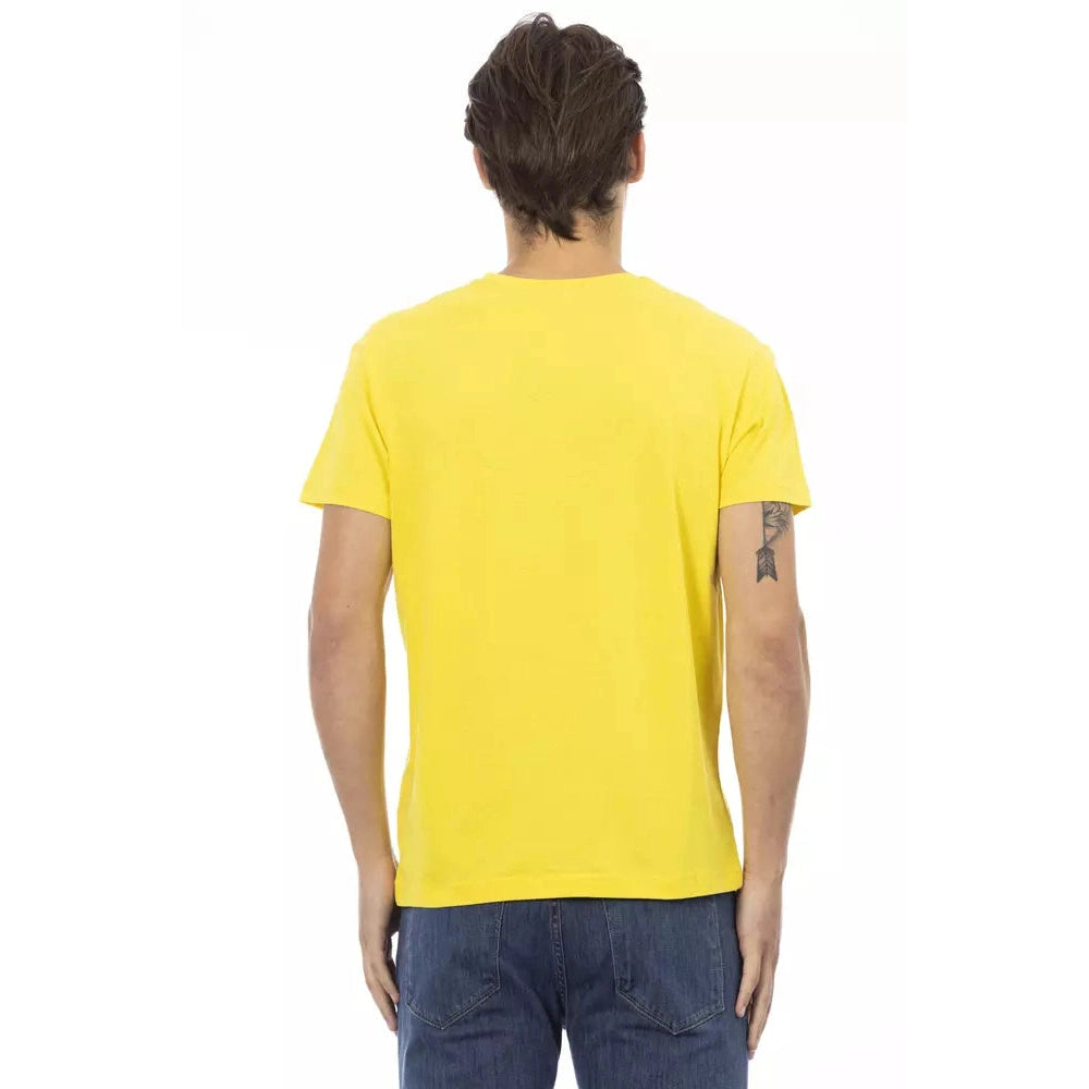 Yellow Cotton Men T-Shirt