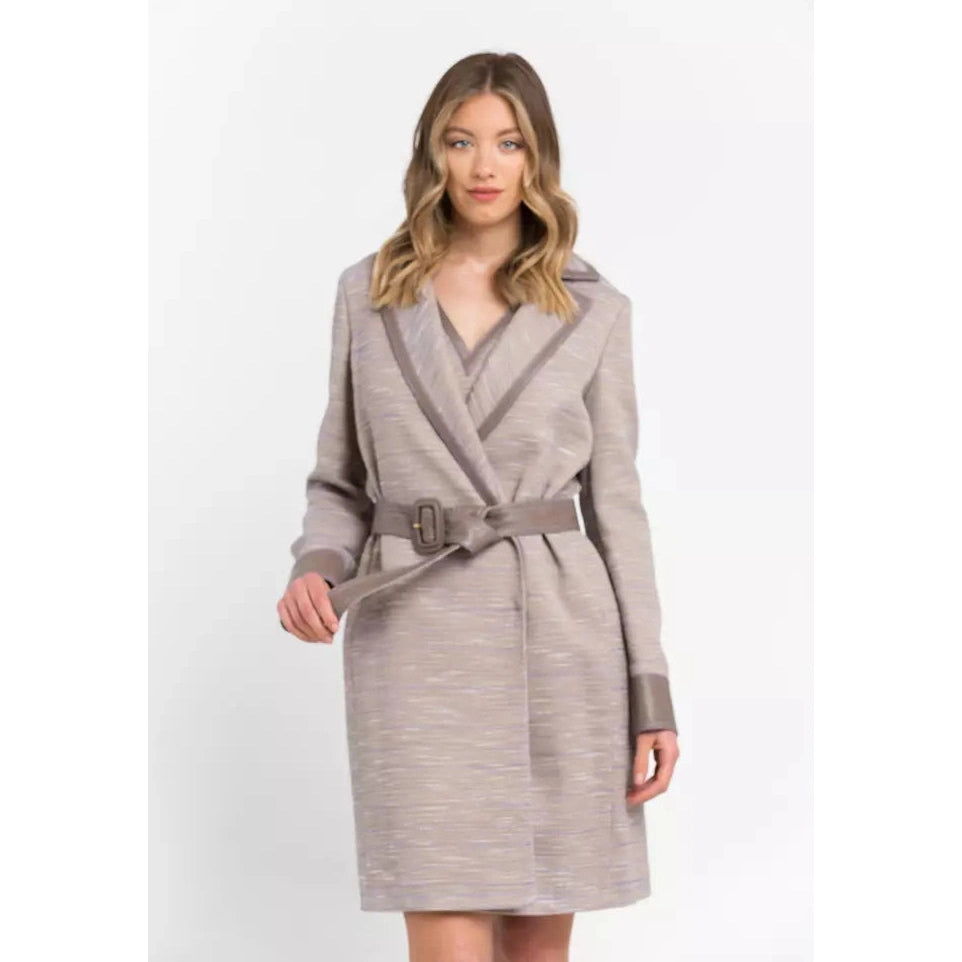 Beige Cotton Women Coat