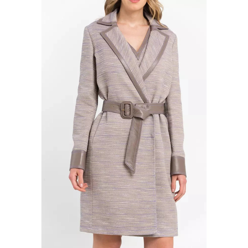 Beige Cotton Women Coat