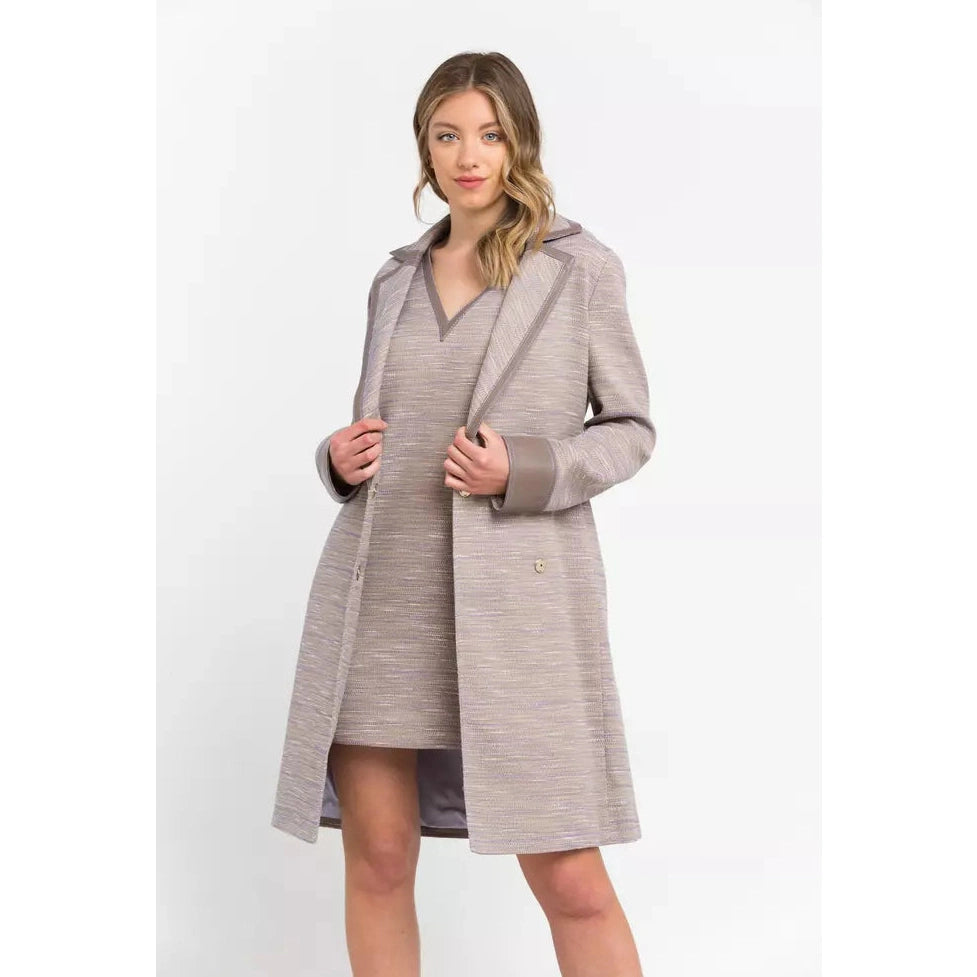 Beige Cotton Women Coat