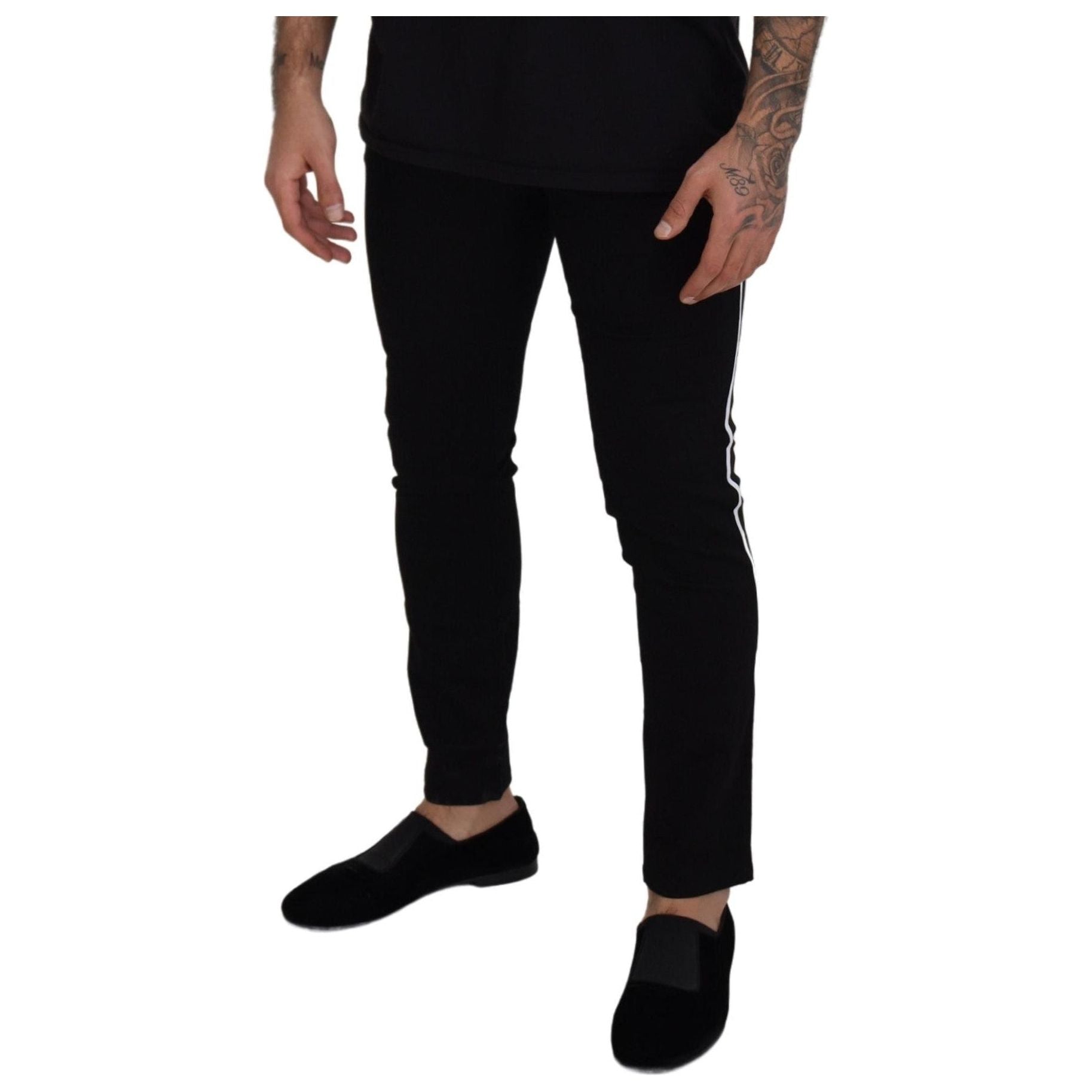 Elegant Black Slim Fit Denim Pants