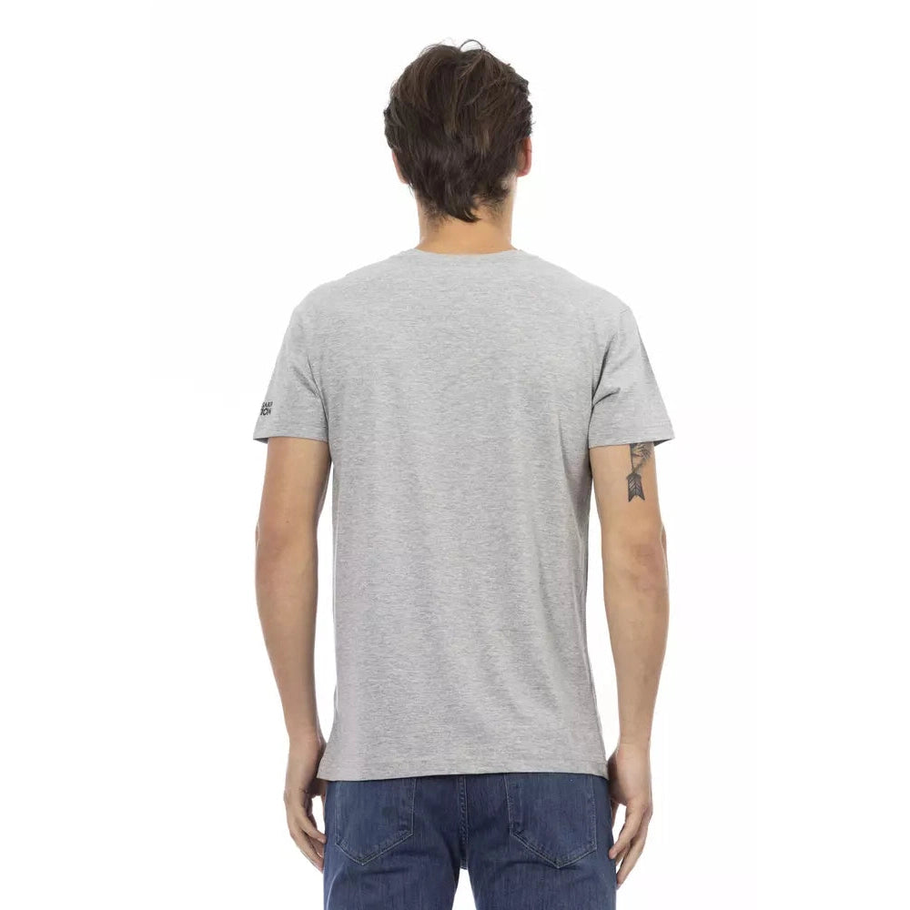 Gray Cotton Men T-Shirt