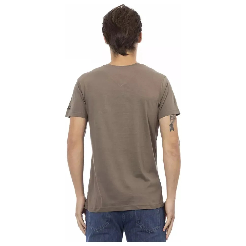 Brown Cotton Men T-Shirt