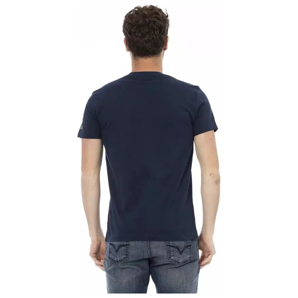 Blue Cotton Men T-Shirt