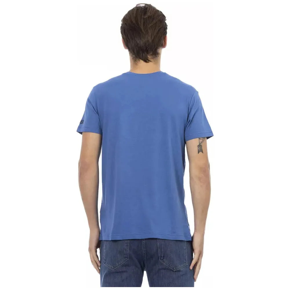 Blue Cotton Men T-Shirt