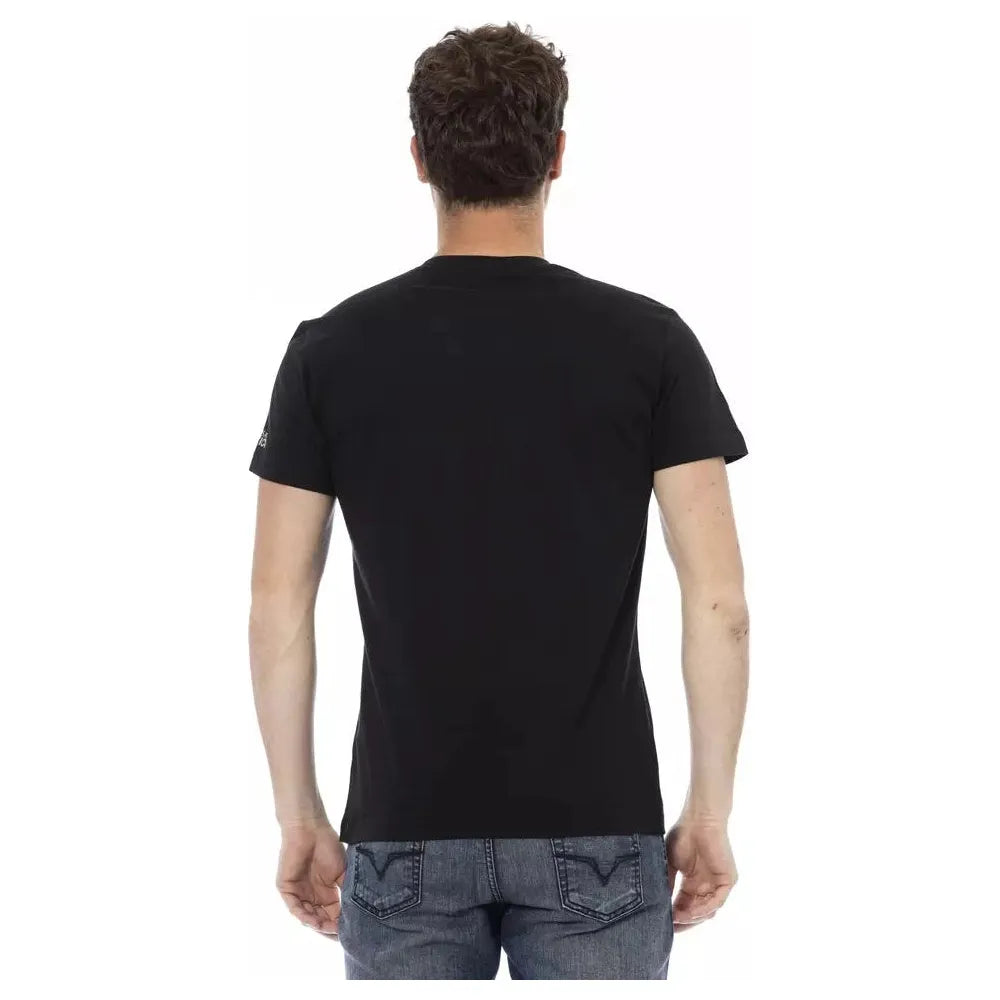 Black Cotton Men T-Shirt