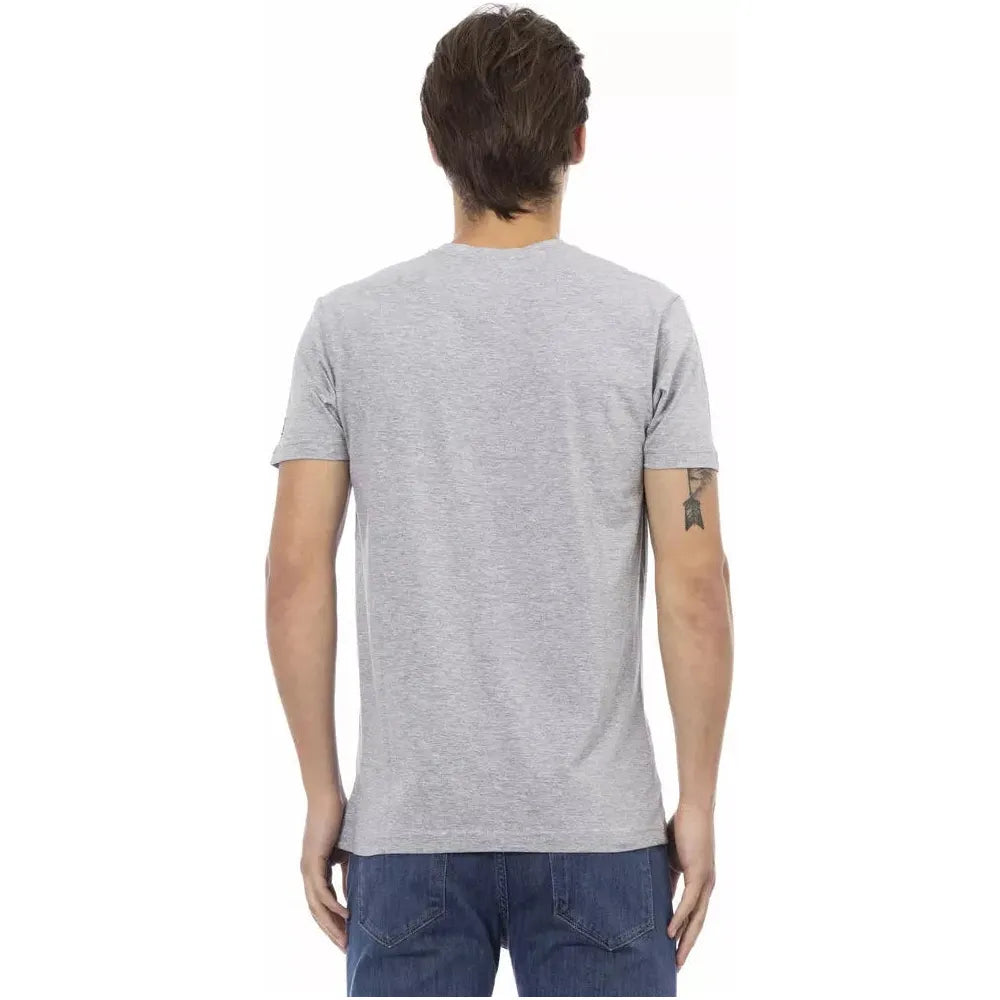 Gray Cotton Men T-Shirt