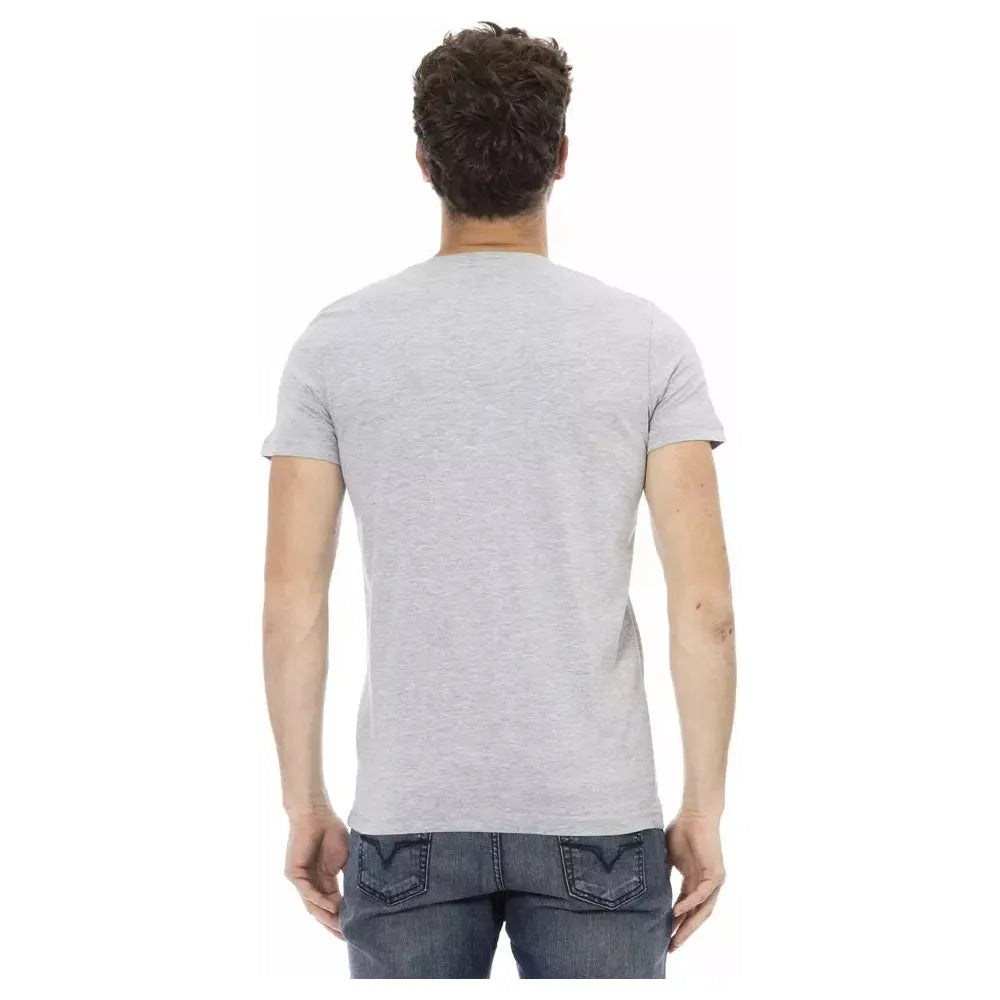 Gray Cotton Men T-Shirt