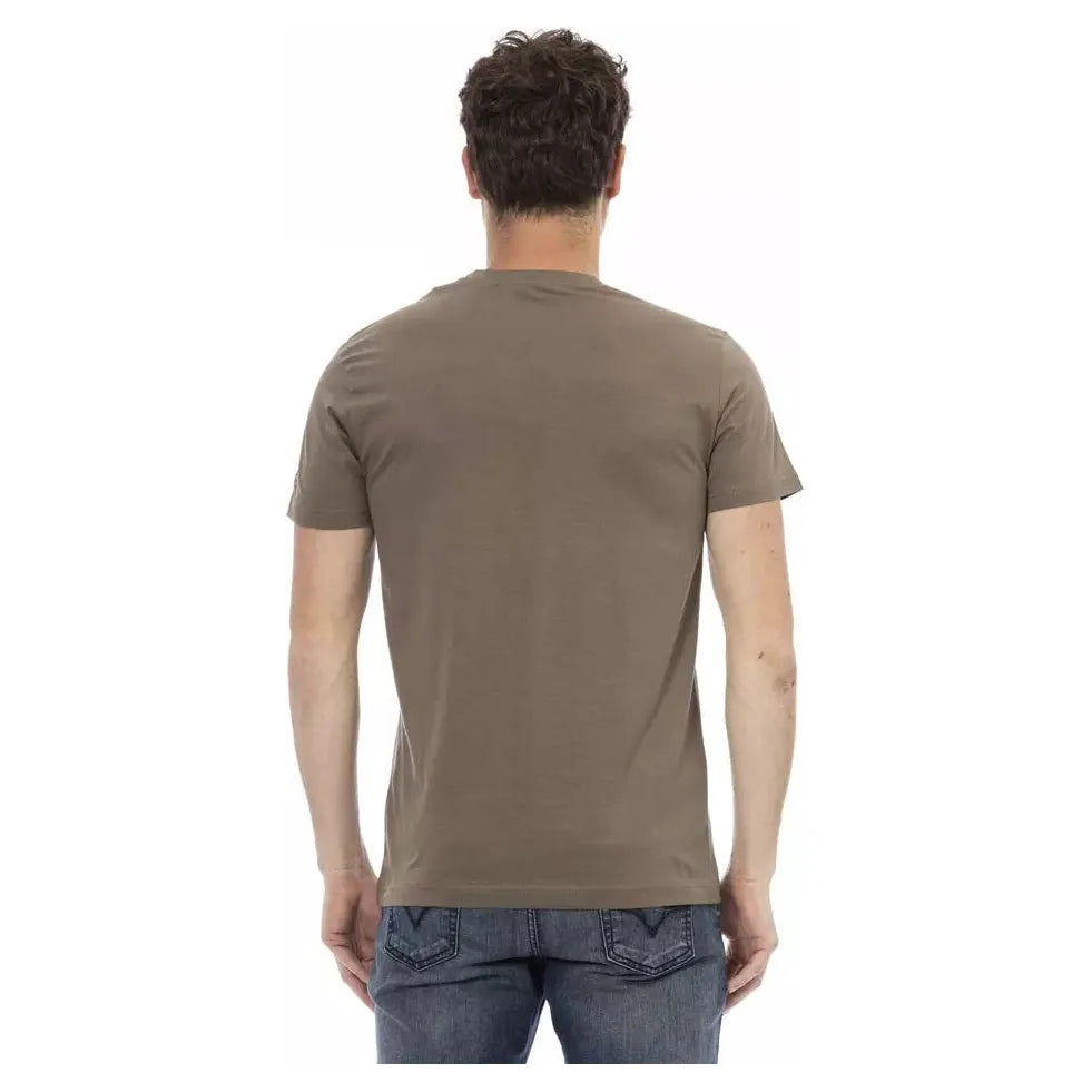 Brown Cotton Men T-Shirt