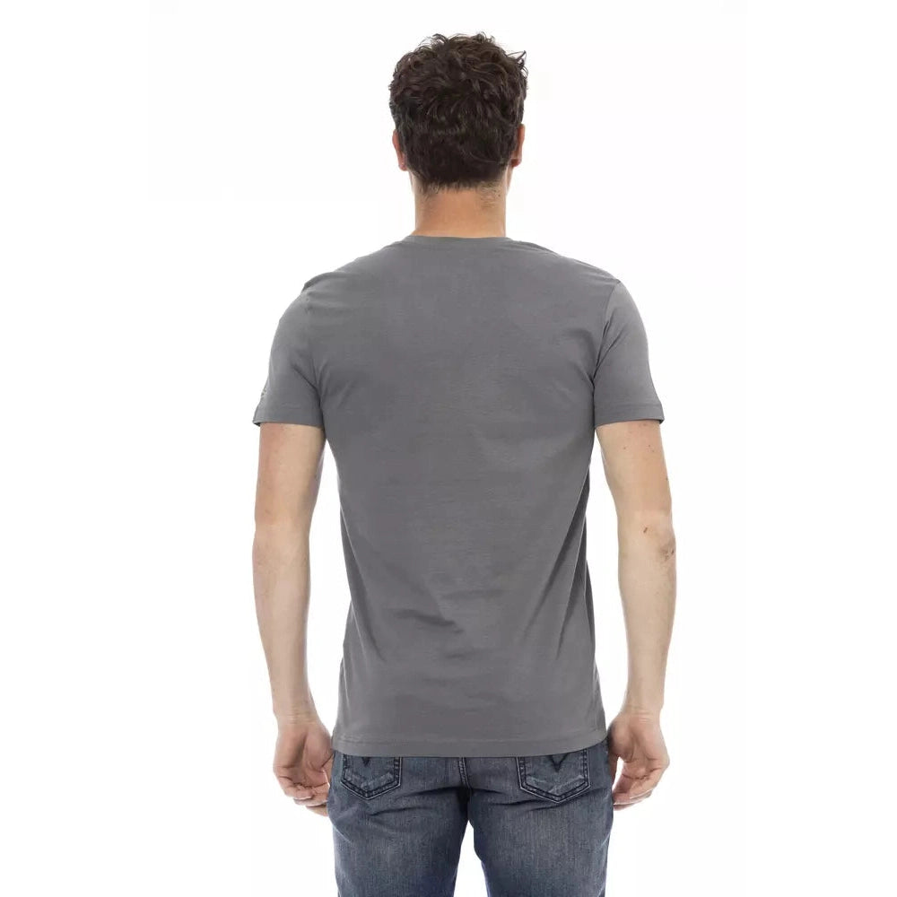 Gray Cotton Men T-Shirt