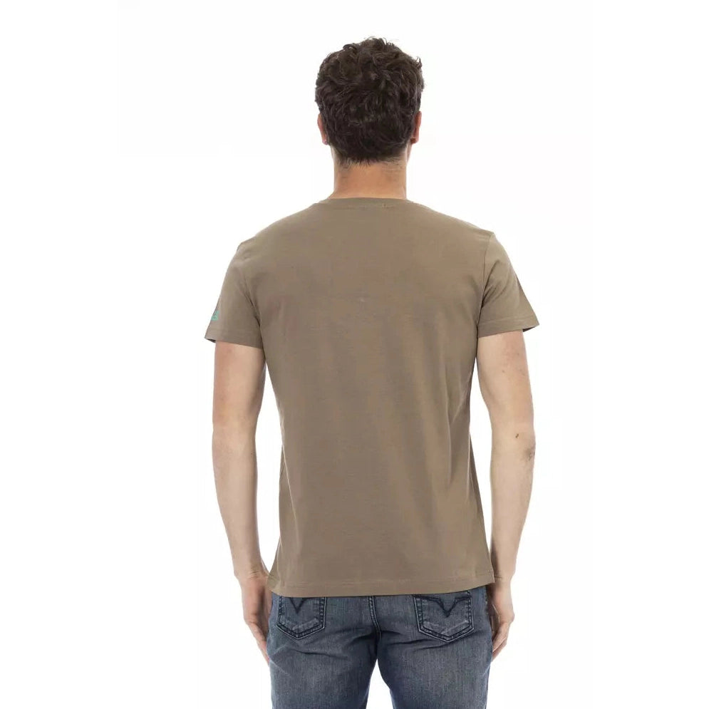 Brown Cotton Men T-Shirt