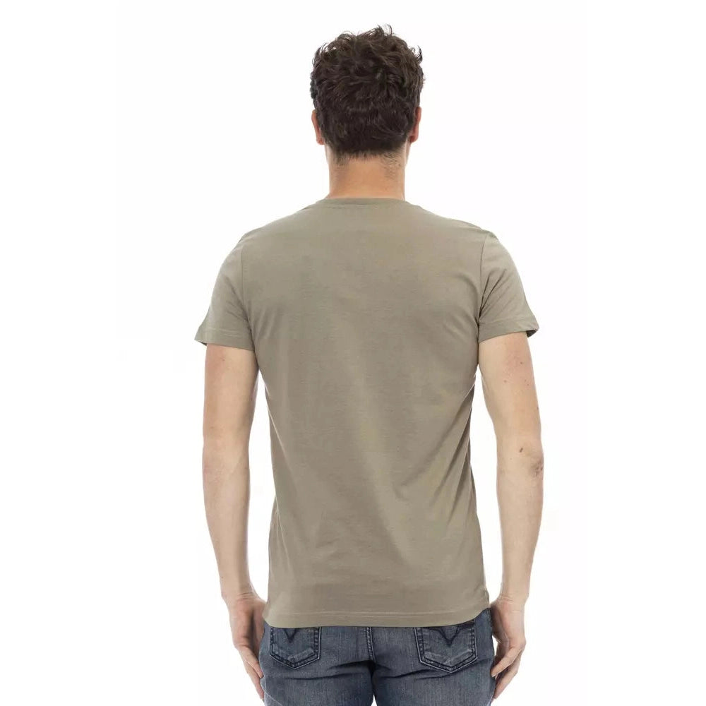 Brown Cotton Men T-Shirt