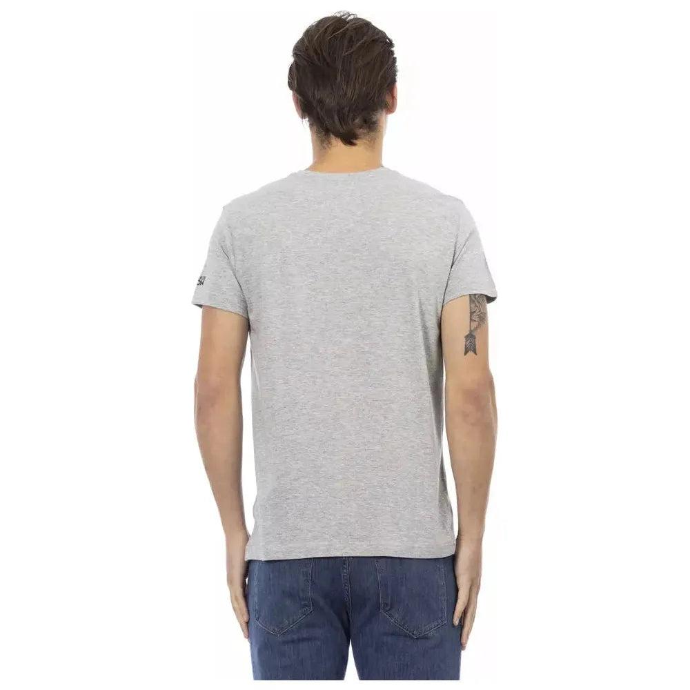 Gray Cotton Men T-Shirt