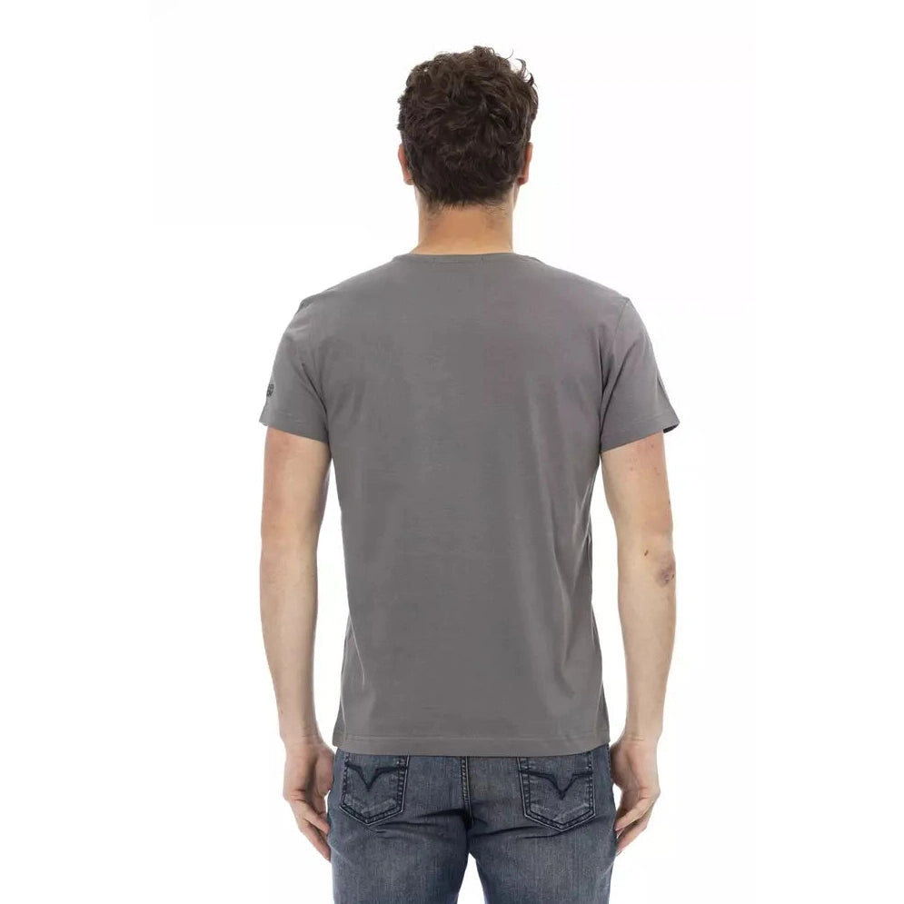 Gray Cotton Men T-Shirt