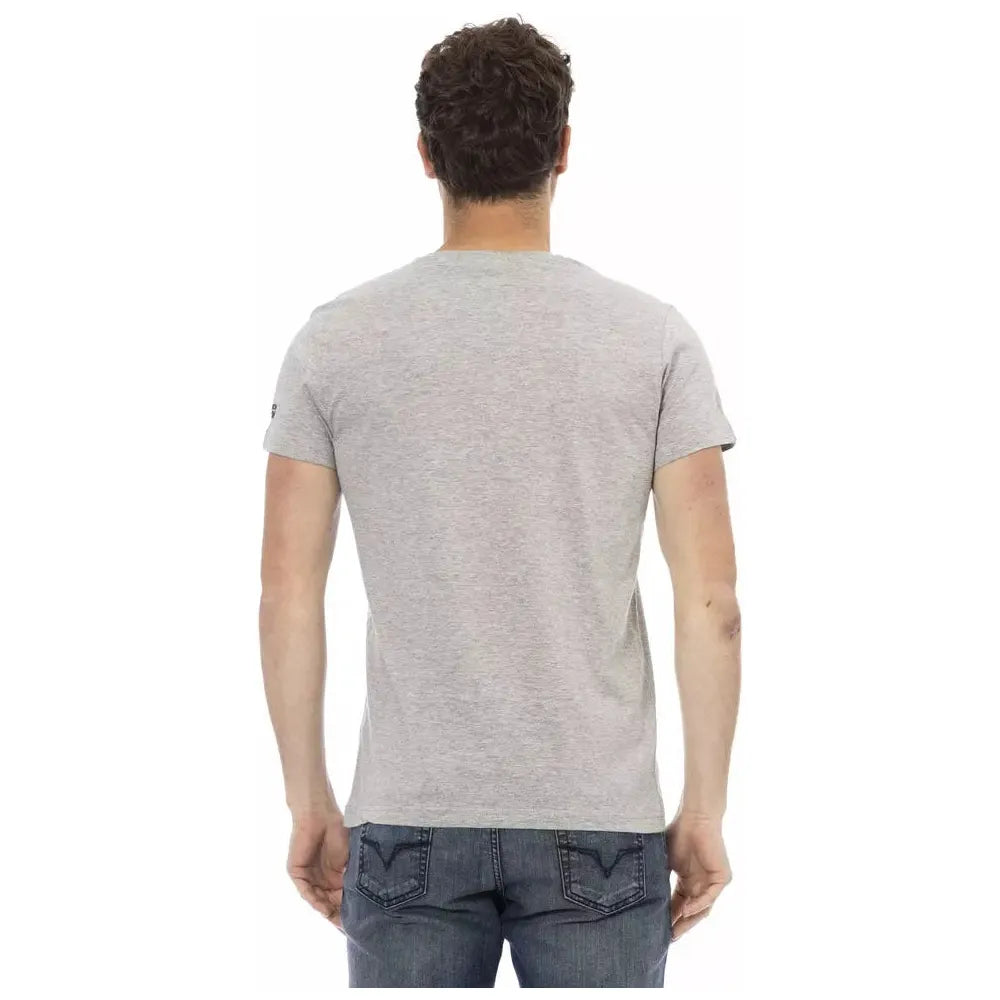 Gray Cotton Men T-Shirt