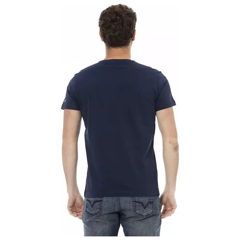 Blue Cotton Men T-Shirt