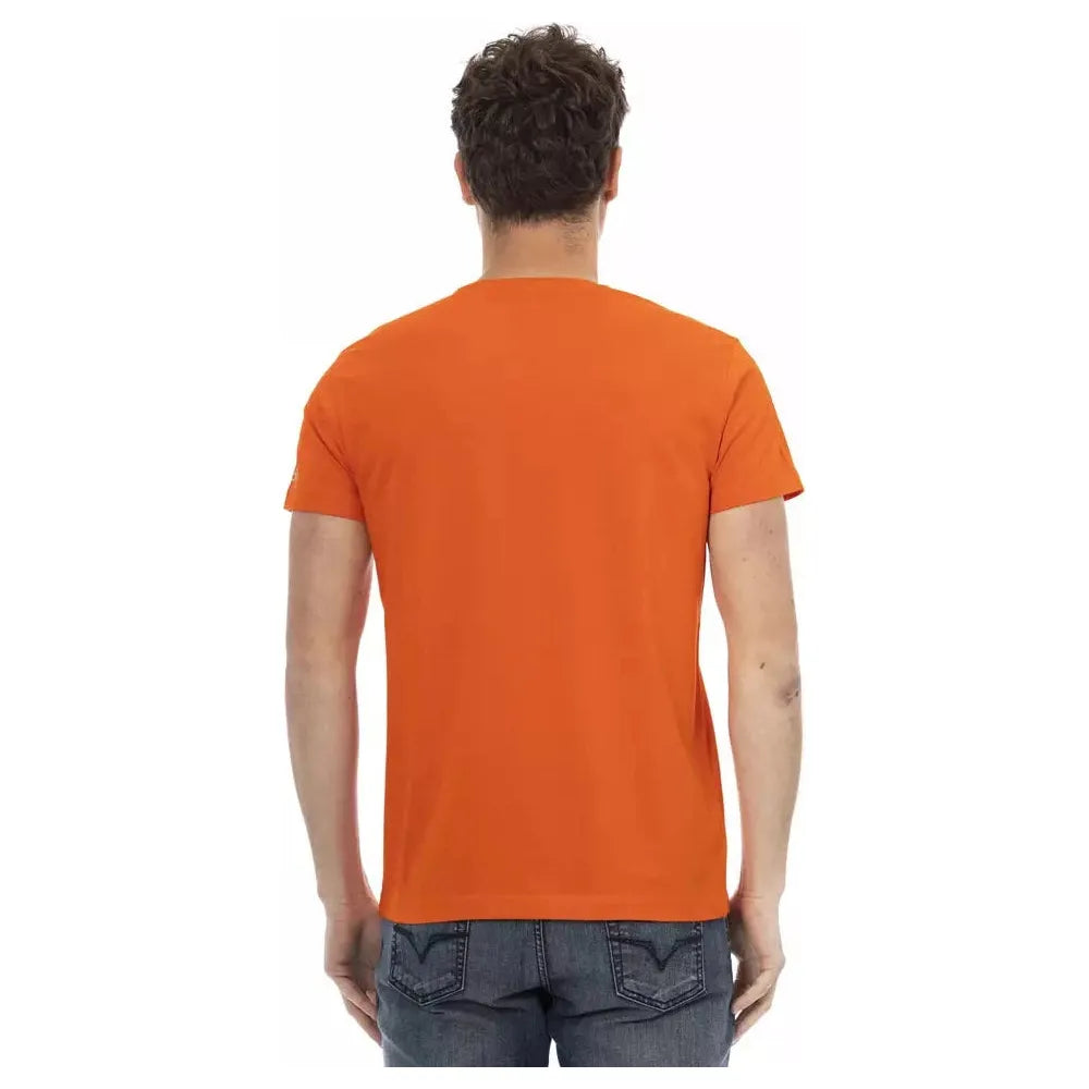 Orange Cotton Men T-Shirt