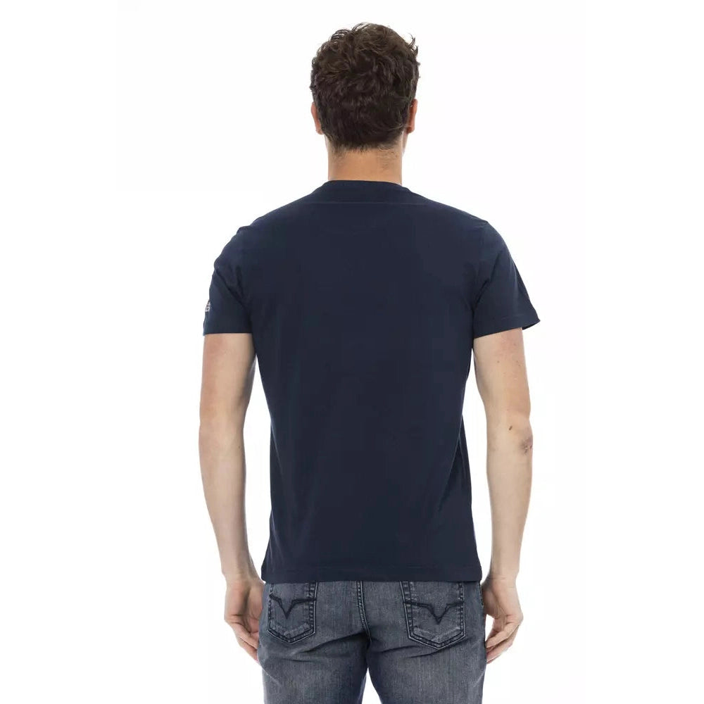 Blue Cotton Men T-Shirt