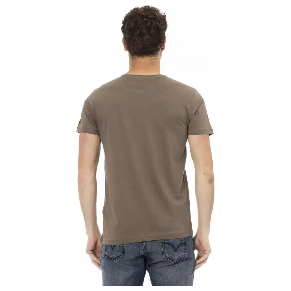 Brown Cotton Men T-Shirt