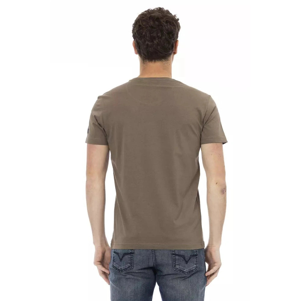 Brown Cotton Men T-Shirt