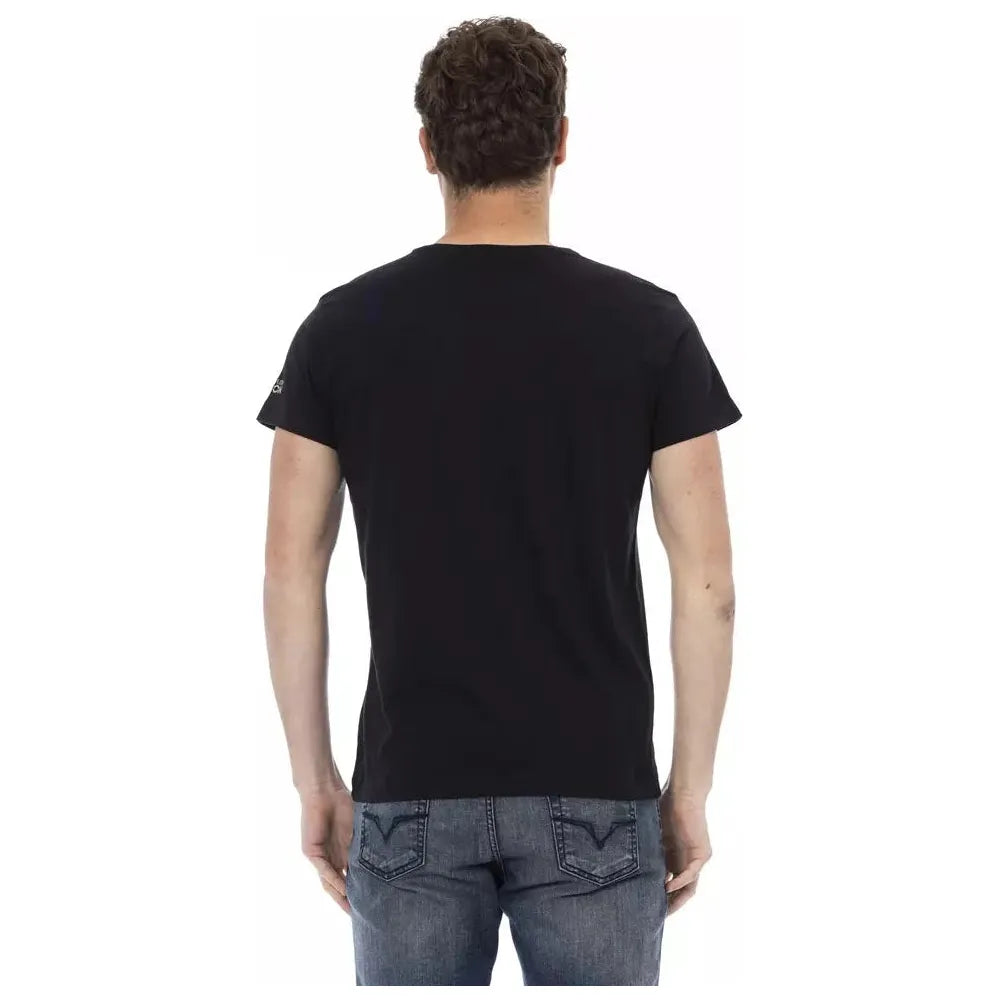 Black Cotton Men T-Shirt