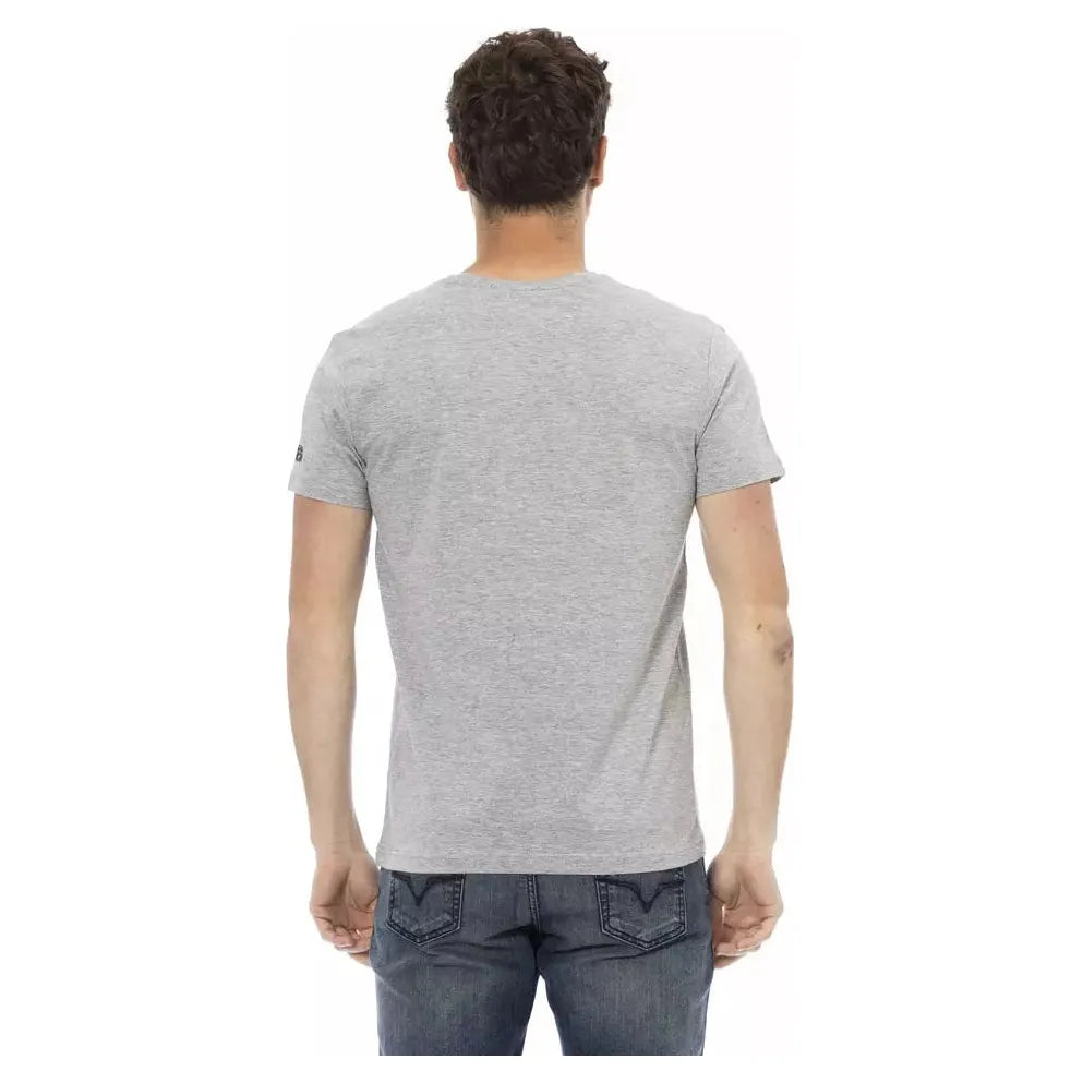 Gray Cotton Men T-Shirt