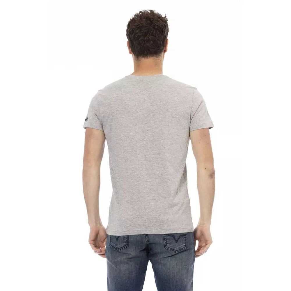 Gray Cotton Men T-Shirt