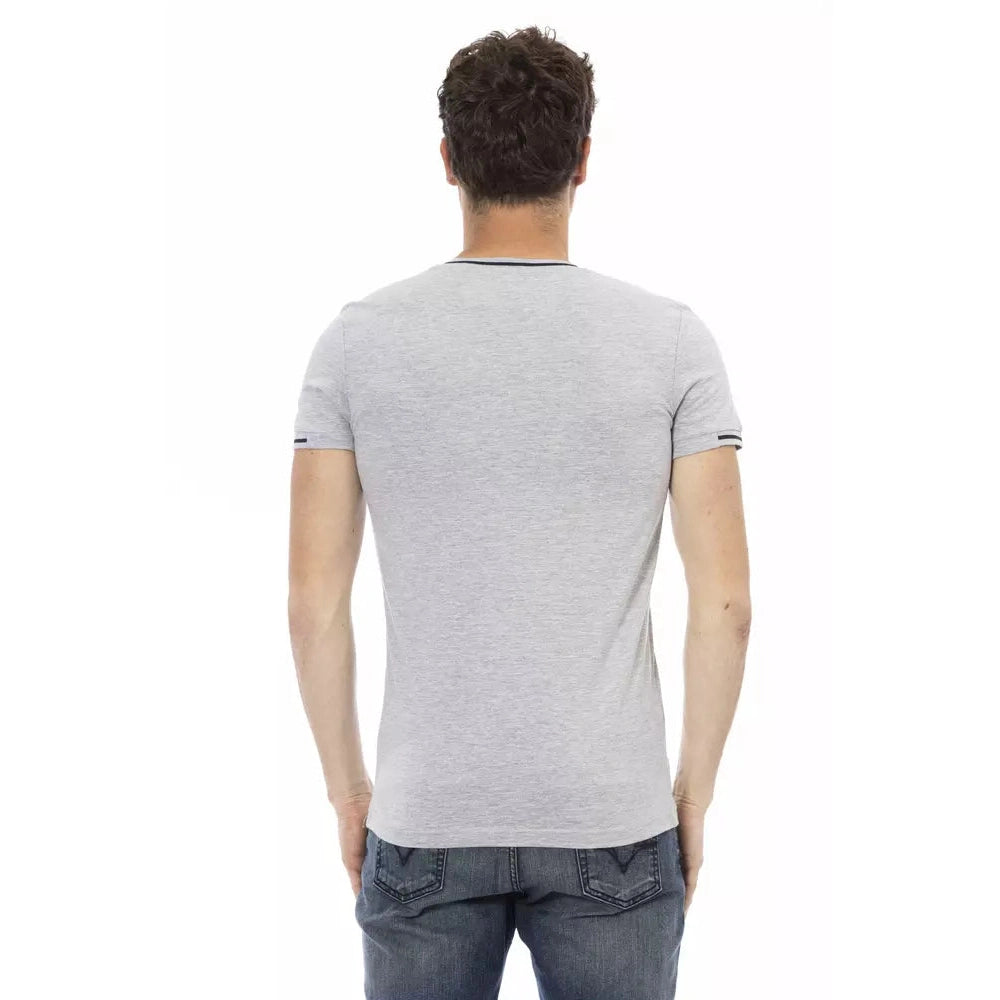 Gray Cotton Men T-Shirt