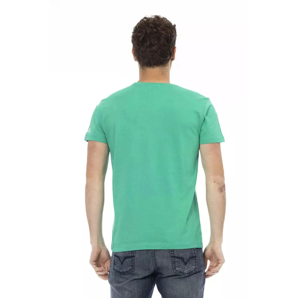 Green Cotton Men T-Shirt