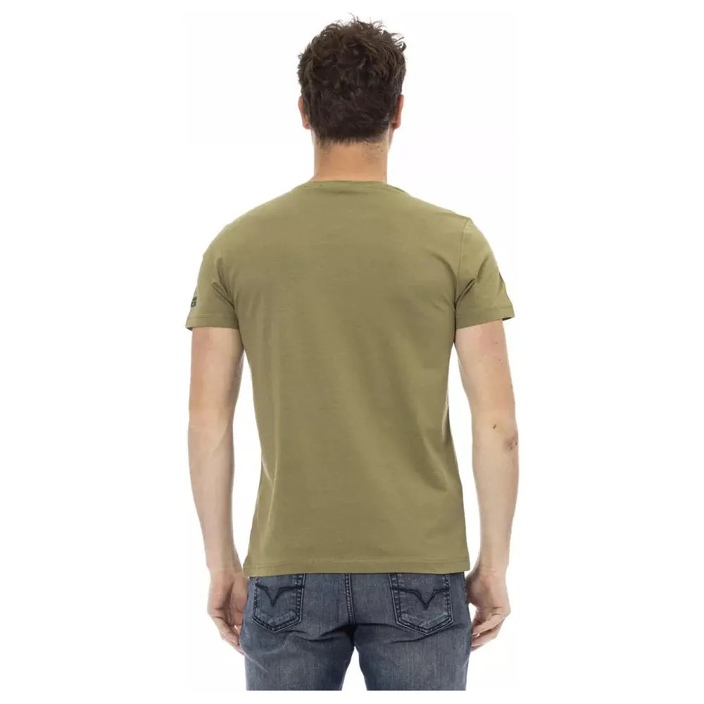 Green Cotton Men T-Shirt