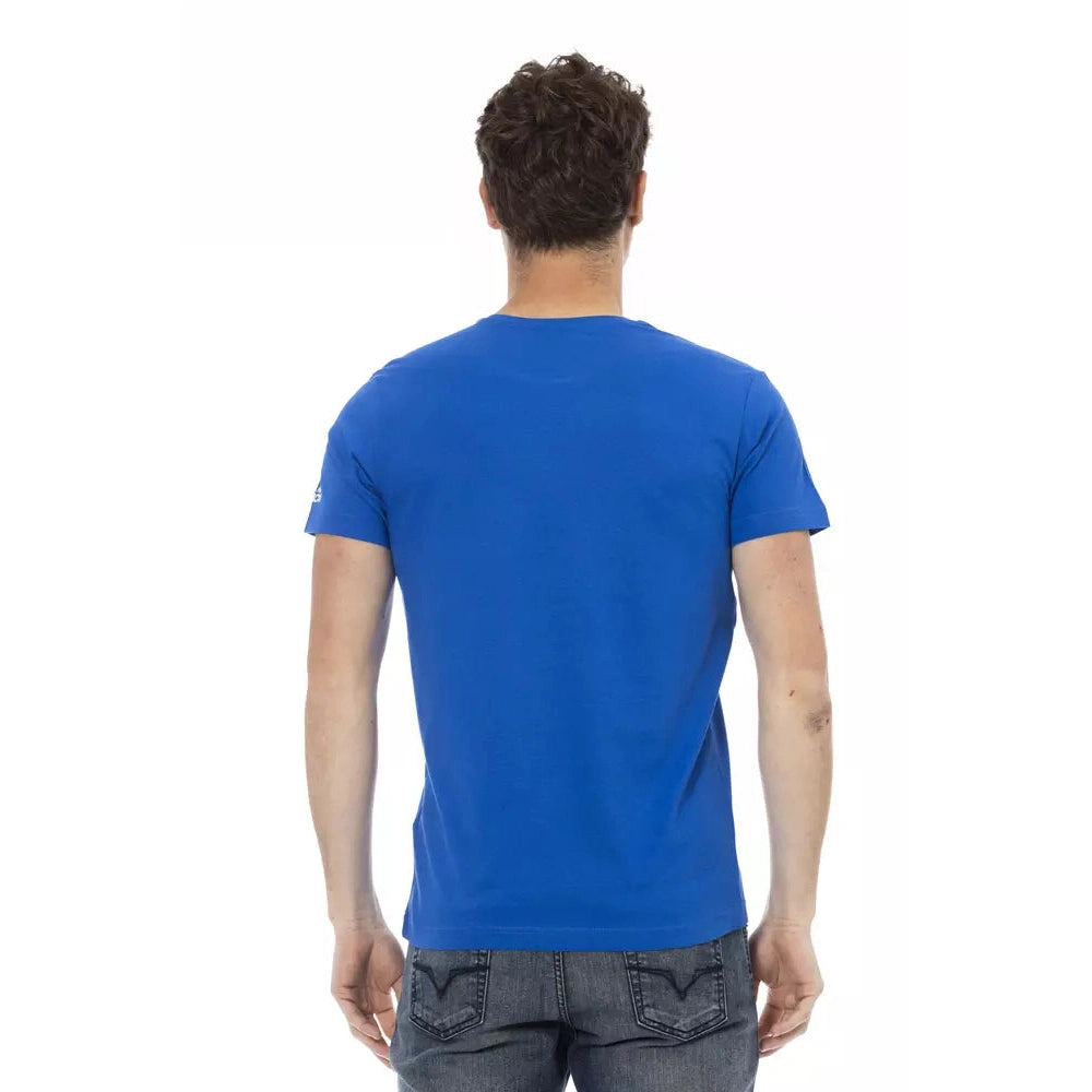 Blue Cotton Men T-Shirt