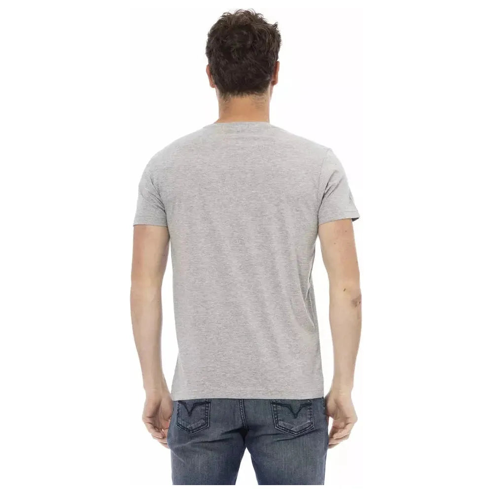 Gray Cotton Men T-Shirt