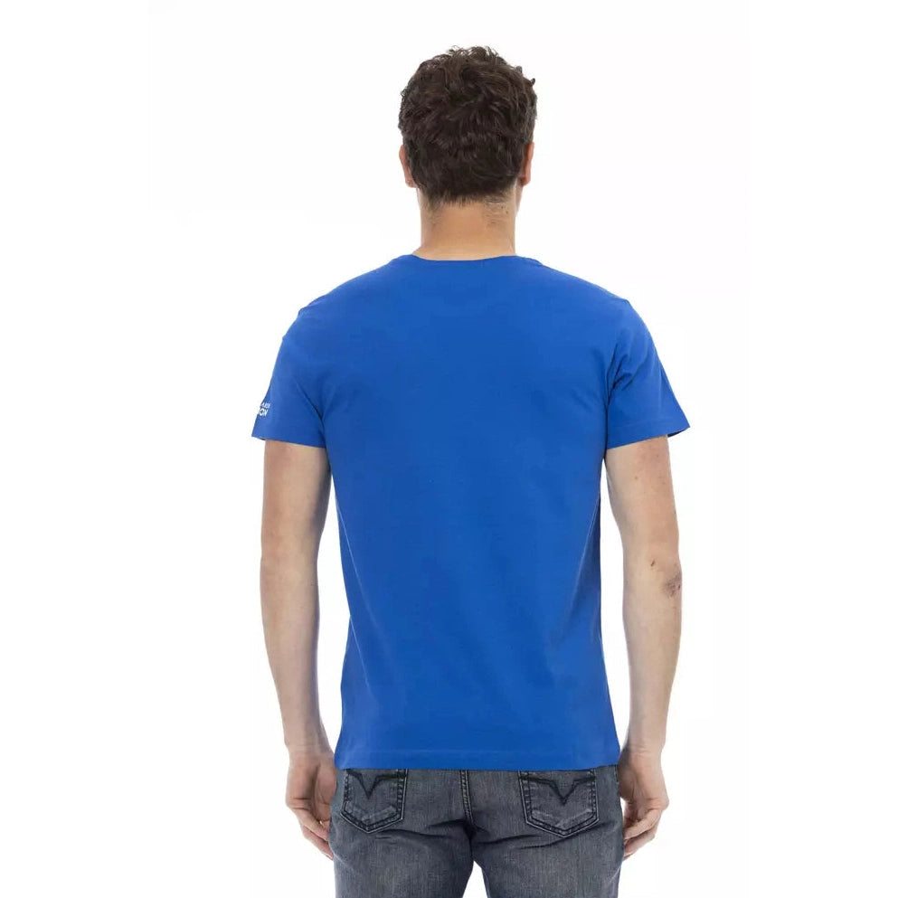 Blue Cotton Men T-Shirt