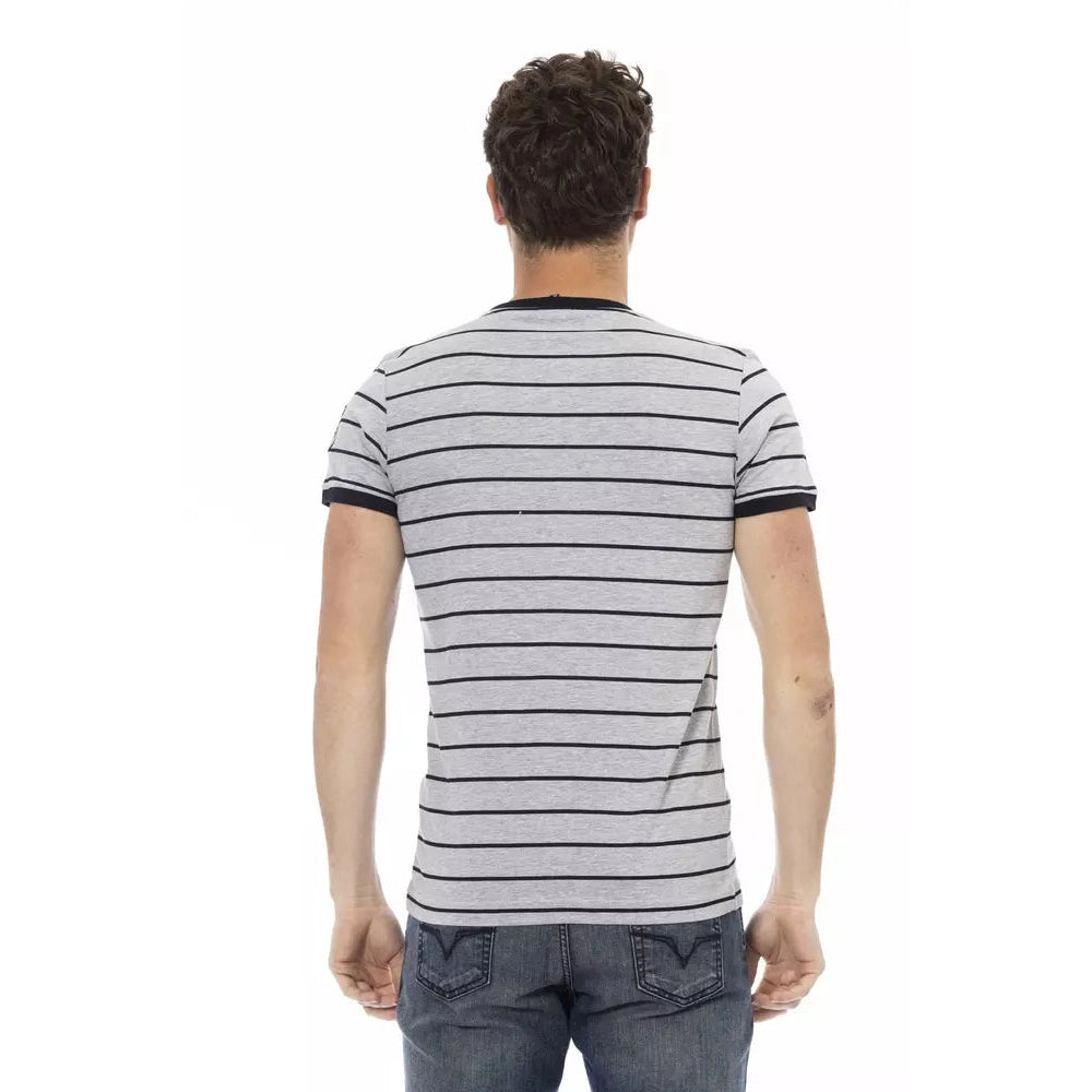 Gray Cotton Men T-Shirt