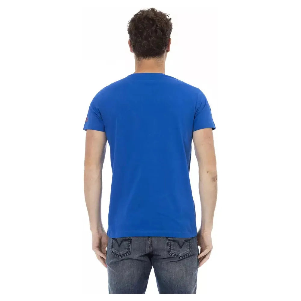 Blue Cotton Men T-Shirt