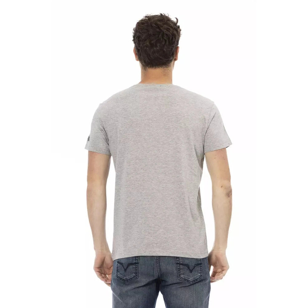 Gray Cotton Men T-Shirt