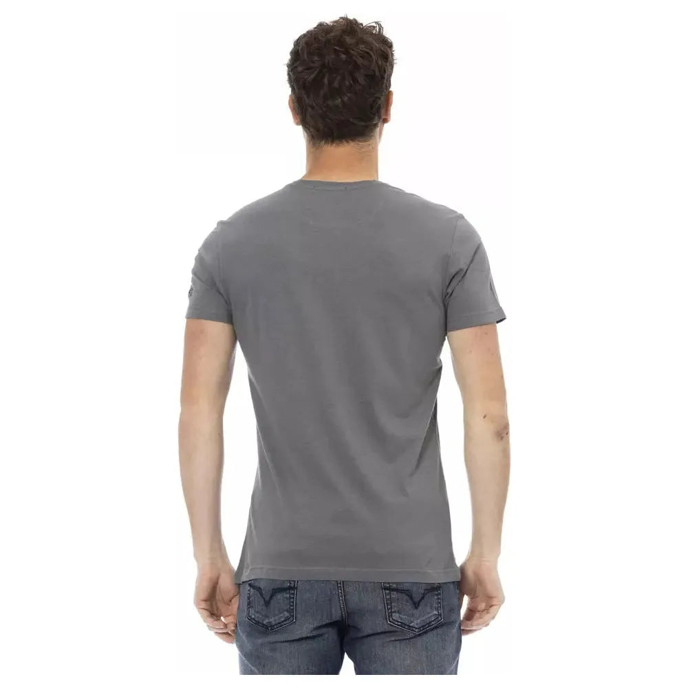 Gray Cotton Men T-Shirt