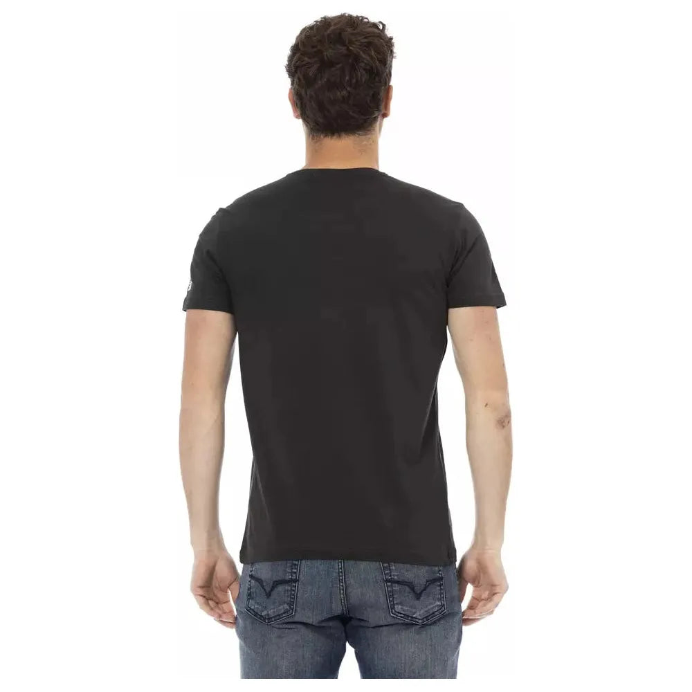 Black Cotton Men T-Shirt