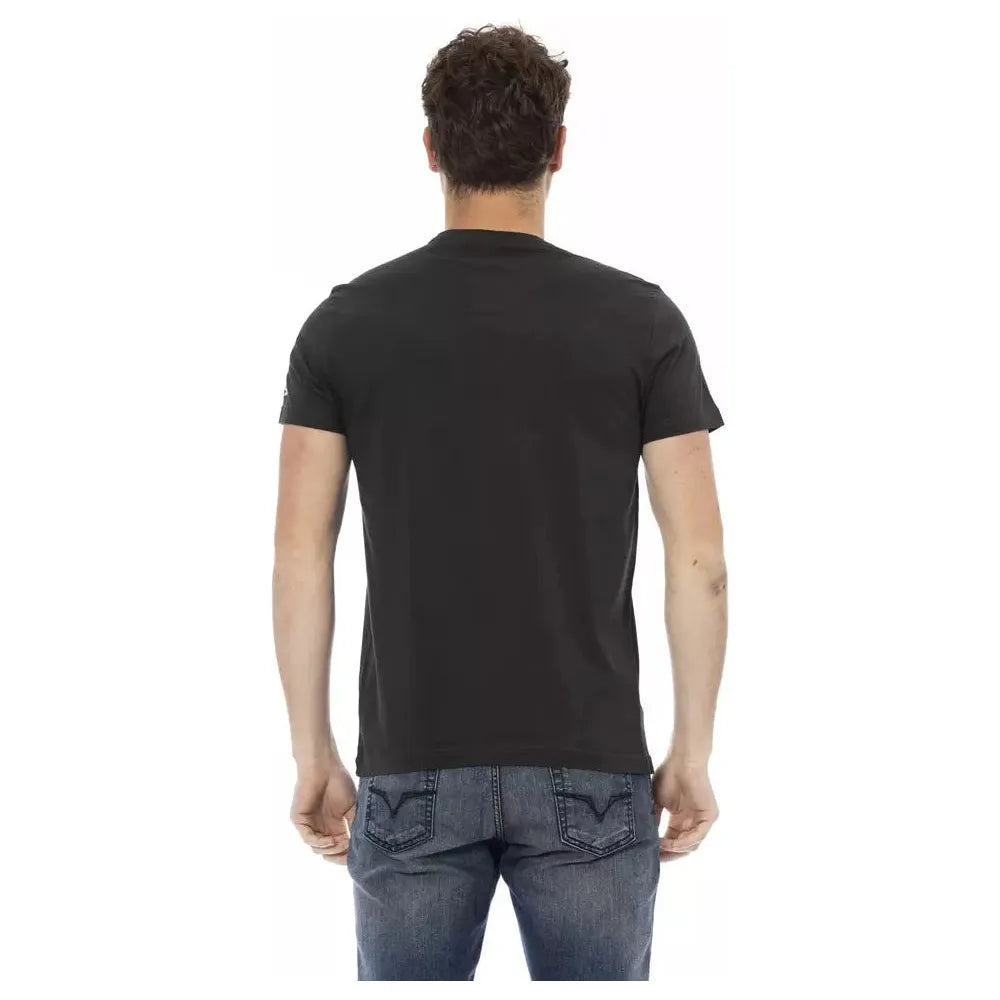 Black Cotton Men T-Shirt