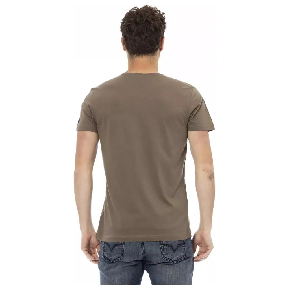 Brown Cotton Men T-Shirt