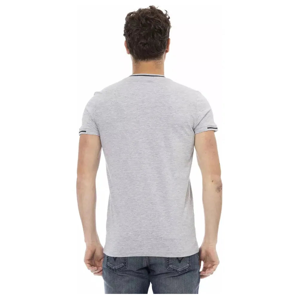 Gray Cotton Men T-Shirt