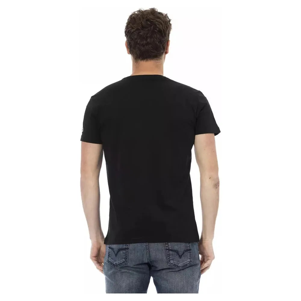 Black Cotton Men T-Shirt