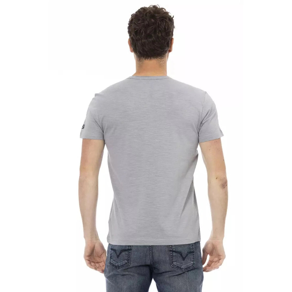 Gray Cotton Men T-Shirt