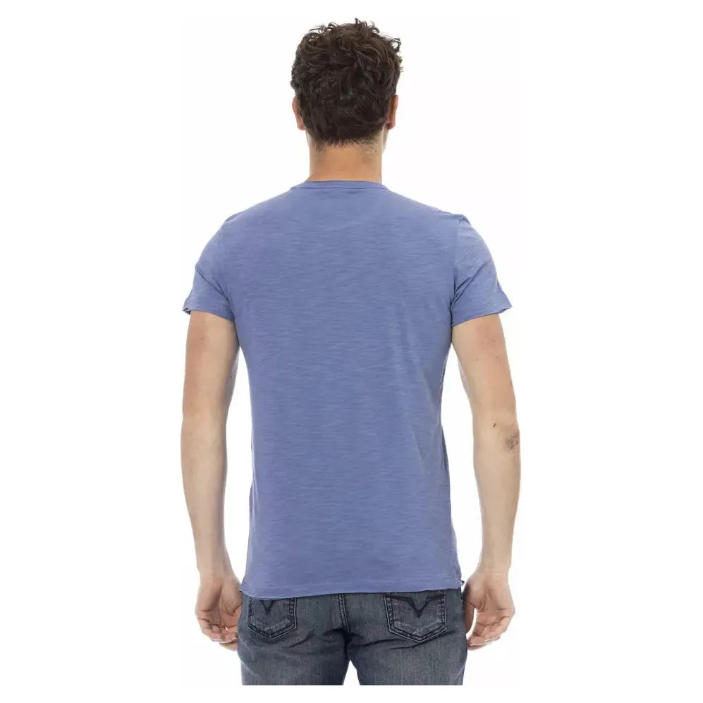 Blue Cotton Men T-Shirt