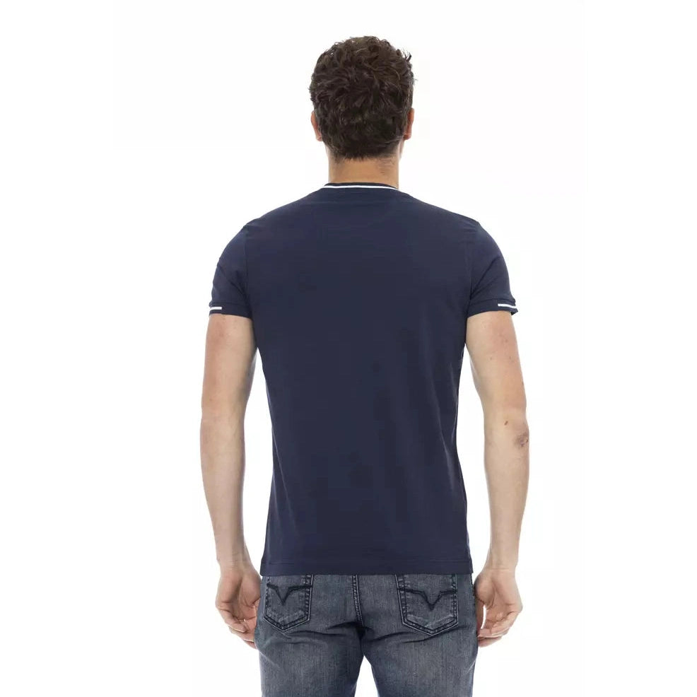 Blue Cotton Men T-Shirt